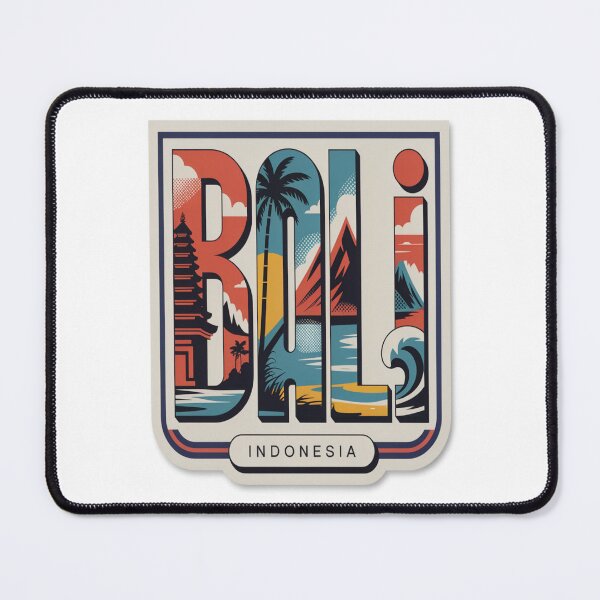 Item preview, Bali Mid‑Century Pop Postcard Sticker – Bold Retro Indonesia Travel Art designed and sold by stickercuffs.