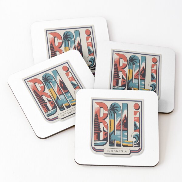 Item preview, Bali Mid‑Century Pop Postcard Sticker – Bold Retro Indonesia Travel Art designed and sold by stickercuffs.