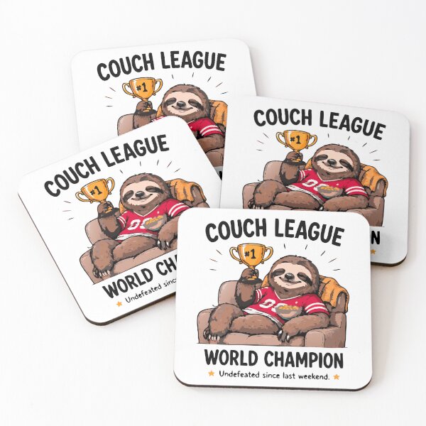 Item preview, Couch League World Champion Sloth Funny Lazy Sports Fan Shirt designed and sold by FAFshop.