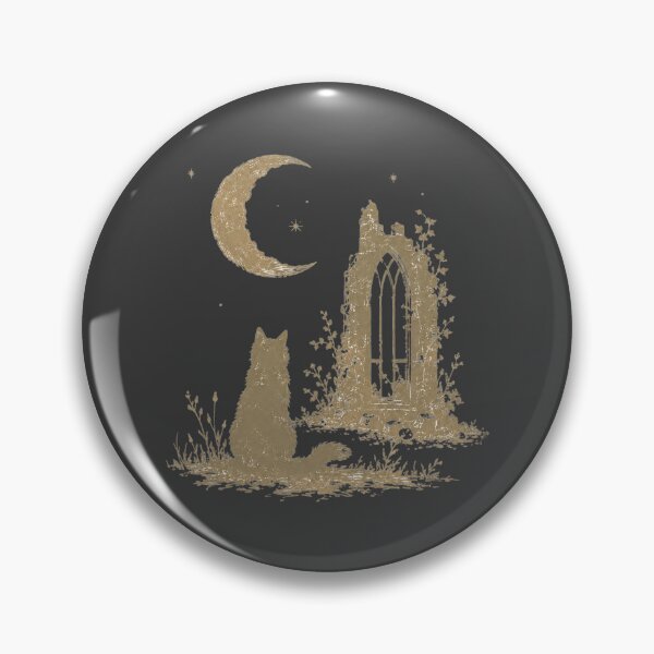 Item preview, Crescent Moon Cat Ancient Ruins Gothic Illustration designed and sold by bosamji.