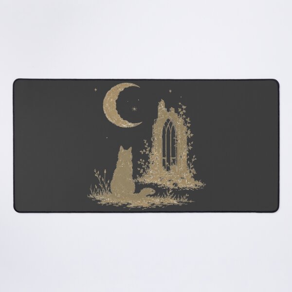 Item preview, Crescent Moon Cat Ancient Ruins Gothic Illustration designed and sold by bosamji.