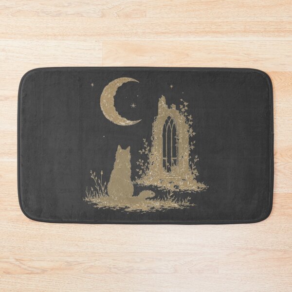 Item preview, Crescent Moon Cat Ancient Ruins Gothic Illustration designed and sold by bosamji.