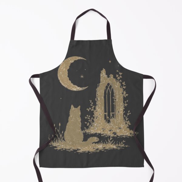 Item preview, Crescent Moon Cat Ancient Ruins Gothic Illustration designed and sold by bosamji.