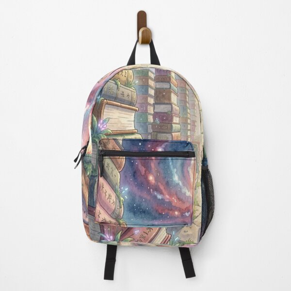 Item preview, Wanderers between gigantic walls of books on a path full of light, knowledge and cosmic vastness. designed and sold by FotoworldEdel.