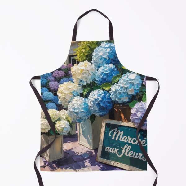 Item preview, French Hydrangea Flower Market Art – Impasto Oil Painting Floral Wall Print designed and sold by Tamas Das.