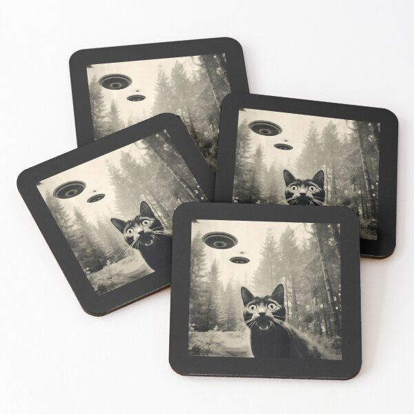 Item preview, Mens Cat Meme Alien Invasion Kitty Vintage Flying Saucer UFO  designed and sold by Littermin.