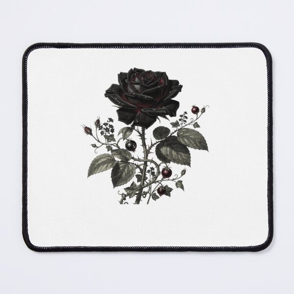Item preview, Black Rose Gothic Botanical Art Print | Dark Floral Vintage Illustration | Moody Rose Dark Academia Wall Decor designed and sold by Panom Suavichien.