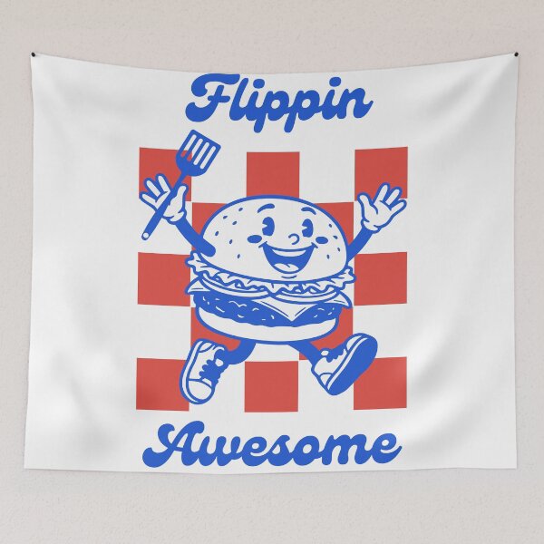 Item preview, Flippin' Awesome Retro Burger Mascot Vintage Fast Food Design designed and sold by shopfindingbeni.