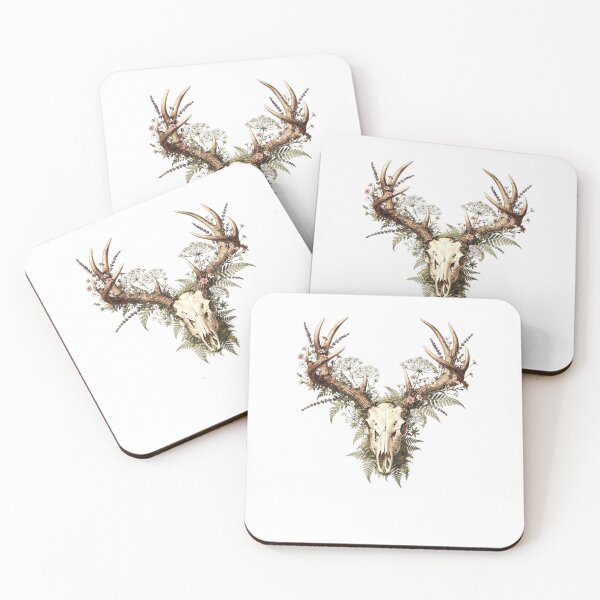 Item preview, Floral Deer Skull Vintage Art Print | Botanical Antlers Fern Forest | Cottagecore Gothic Nature Wall Decor designed and sold by Panom Suavichien.