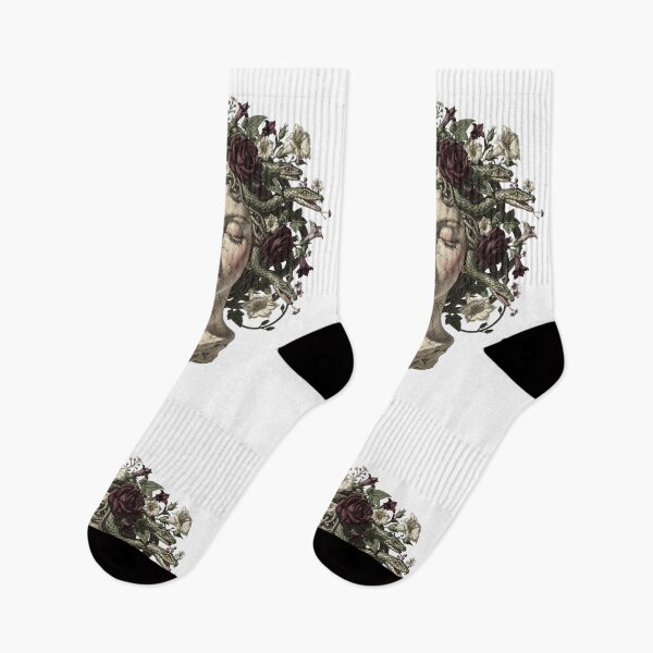 Item preview, Floral Medusa Vintage Art Print | Gothic Botanical Serpent Goddess | Greek Mythology Dark Feminine Wall Decor designed and sold by Panom Suavichien.