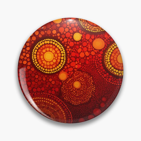 Item preview, Aboriginal Inspired Dot Art - Lava Circular Cells designed and sold by GrinGalore.