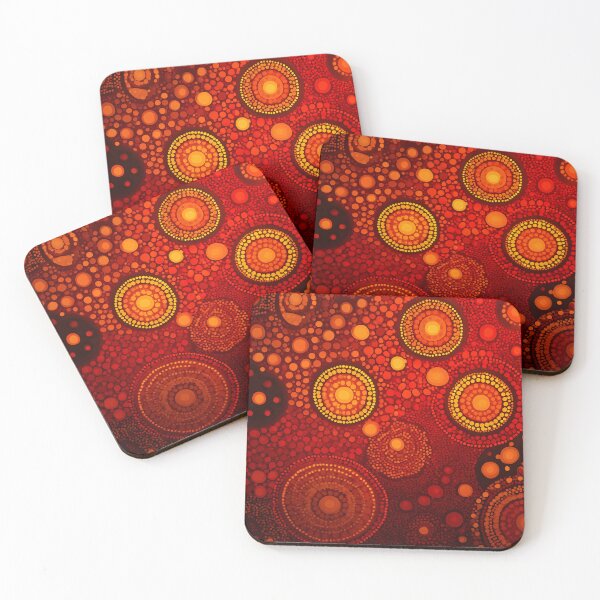 Item preview, Aboriginal Inspired Dot Art - Lava Circular Cells designed and sold by GrinGalore.