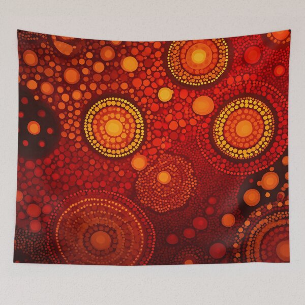 Item preview, Aboriginal Inspired Dot Art - Lava Circular Cells designed and sold by GrinGalore.