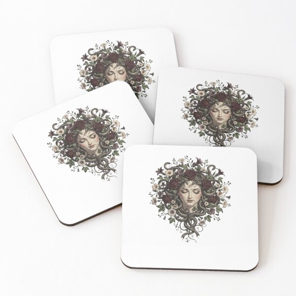 Item preview, Floral Medusa Vintage Art Print | Gothic Botanical Serpent Goddess | Greek Mythology Dark Feminine Wall Decor designed and sold by Panom Suavichien.