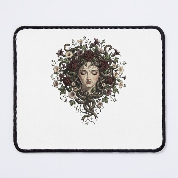 Item preview, Floral Medusa Vintage Art Print | Gothic Botanical Serpent Goddess | Greek Mythology Dark Feminine Wall Decor designed and sold by Panom Suavichien.