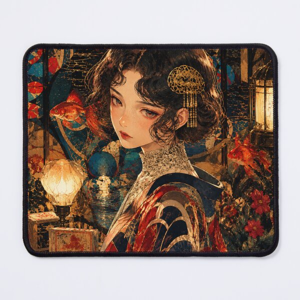 Item preview, Goldfish Kimono Woman | Japanese Fantasy Art designed and sold by KawaiiLabo.