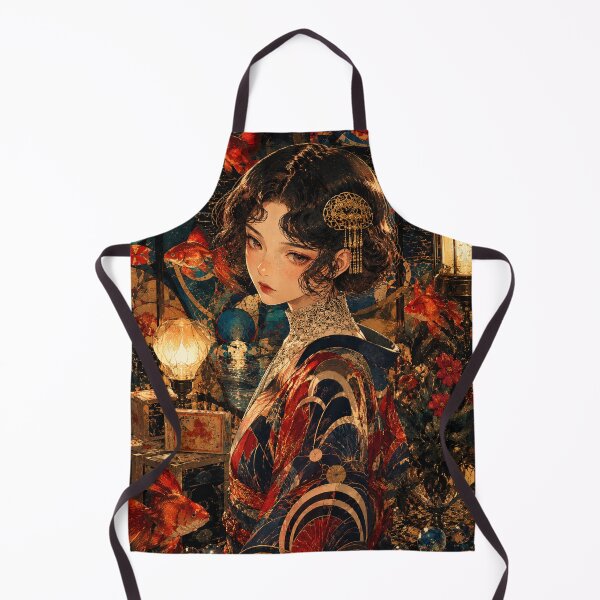 Item preview, Goldfish Kimono Woman | Japanese Fantasy Art designed and sold by KawaiiLabo.