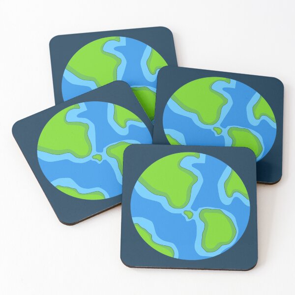 Item preview, Simple Cartoon Planet Earth with Green Continents and Blue Oceans designed and sold by Shorazu.
