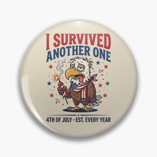 Item preview, I Survived Another 4th of July Tired Patriotic Eagle designed and sold by dudelinart.