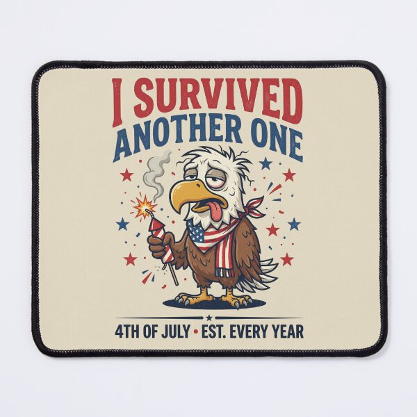 Item preview, I Survived Another 4th of July Tired Patriotic Eagle designed and sold by dudelinart.