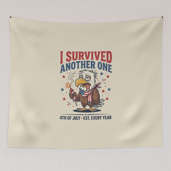 Item preview, I Survived Another 4th of July Tired Patriotic Eagle designed and sold by dudelinart.