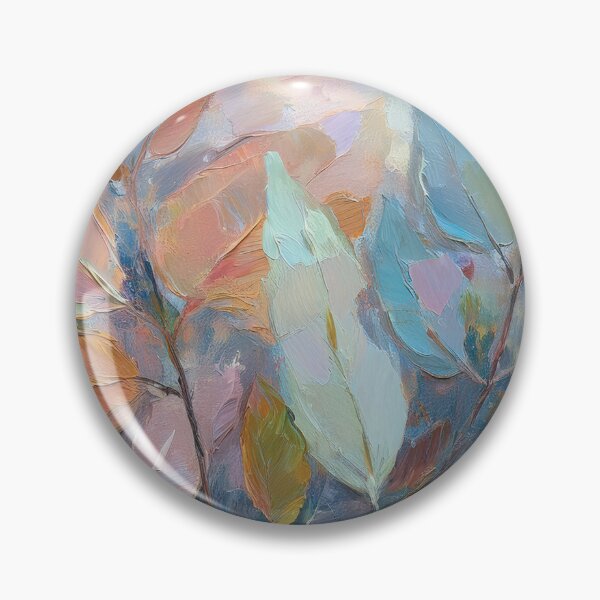 Item preview, Nude Neutral Pastel VINTAGE leaves, boho beige botanical watercolour garden, neutral beige and teal green and pink oil painting, green leafy floral spring painting designed and sold by navitalidesign.
