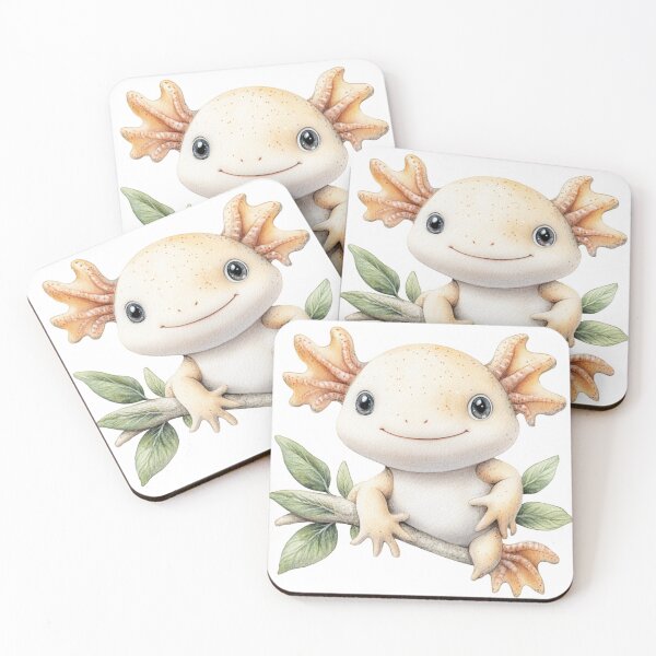 Item preview, Cute Watercolor Axolotl on Branch - Kawaii Animal Aesthetic designed and sold by VineVibe16Studio.