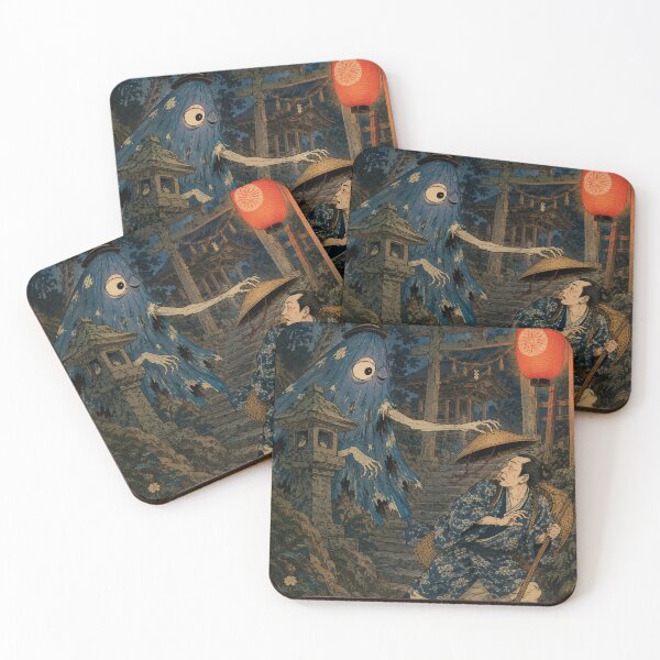 Item preview, Temple Gate Prank - Vintage Japanese Kasa-obake Ukiyo-e Woodblock designed and sold by bapupa.