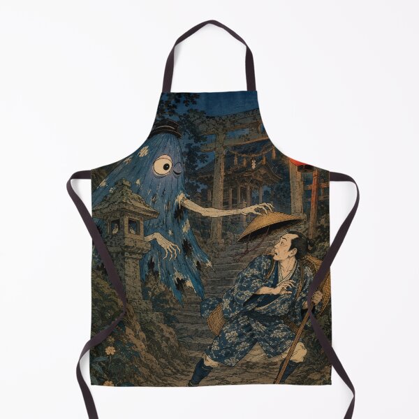 Item preview, Temple Gate Prank - Vintage Japanese Kasa-obake Ukiyo-e Woodblock designed and sold by bapupa.