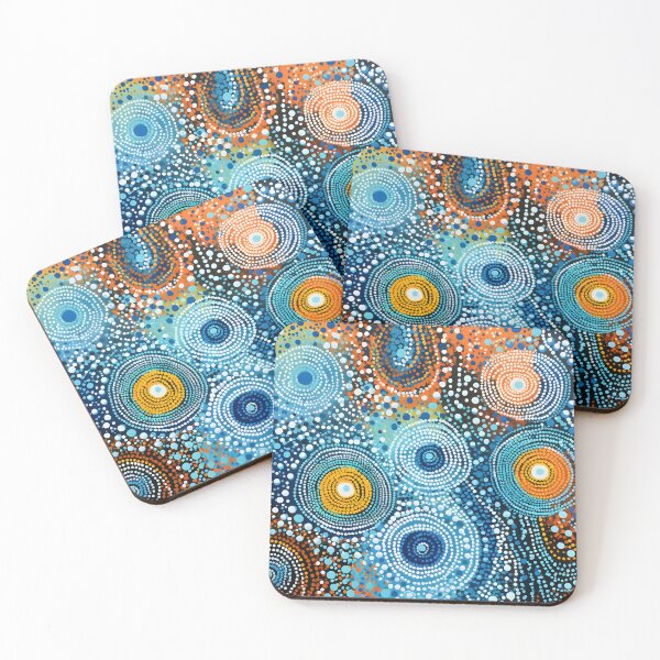 Item preview, Aboriginal Inspired Dot Art - Cold Circular Drops designed and sold by GrinGalore.
