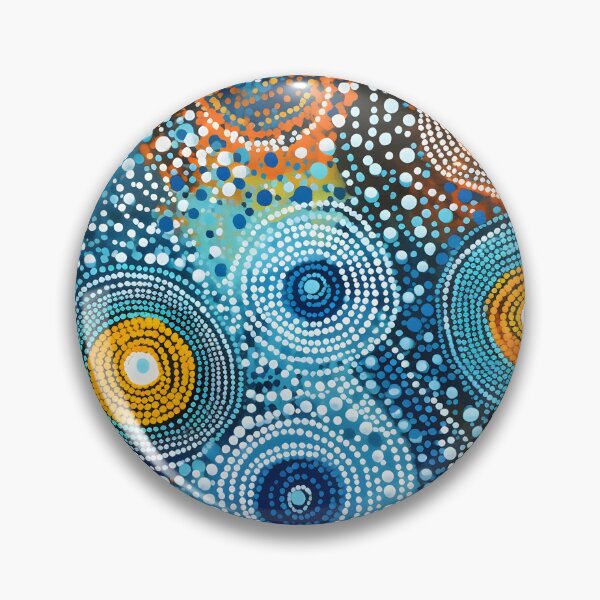 Item preview, Aboriginal Inspired Dot Art - Cold Circular Drops designed and sold by GrinGalore.