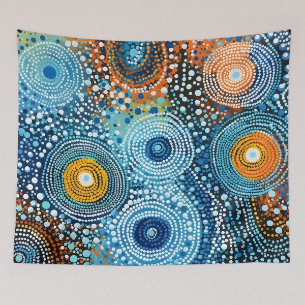 Item preview, Aboriginal Inspired Dot Art - Cold Circular Drops designed and sold by GrinGalore.