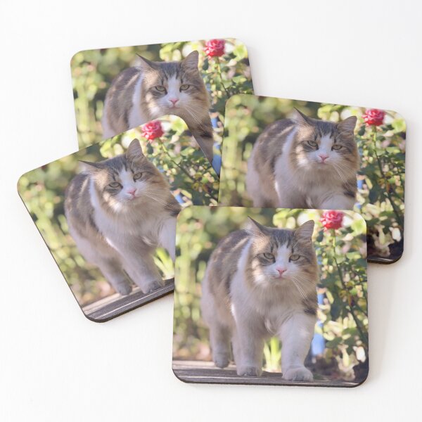 Item preview, Majestic Cat Walking Through a Rose Garden designed and sold by MB-CatPrints.