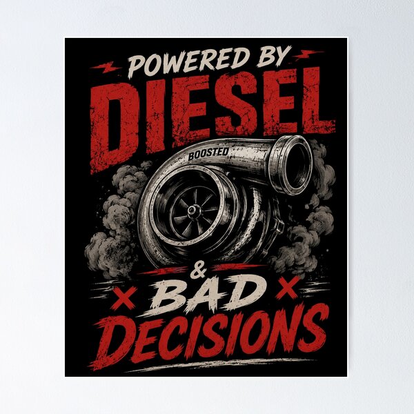 Item preview, Powered By Diesel And Bad Decisions Tee Shirt designed and sold by Serigraphy.
