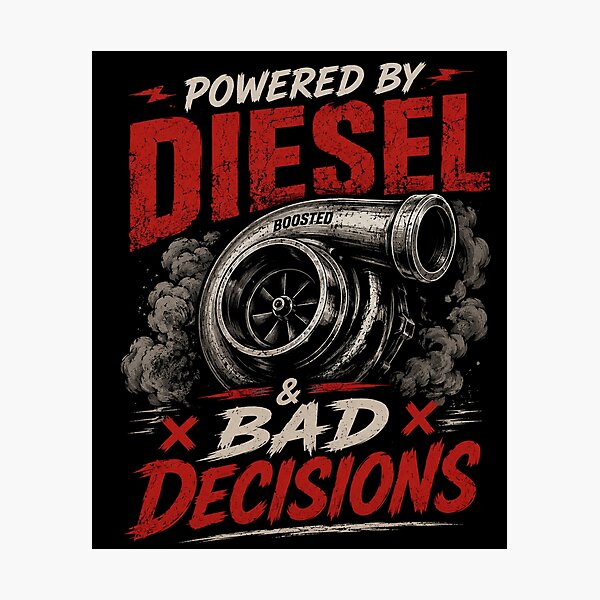 Item preview, Powered By Diesel And Bad Decisions Tee Shirt designed and sold by Serigraphy.