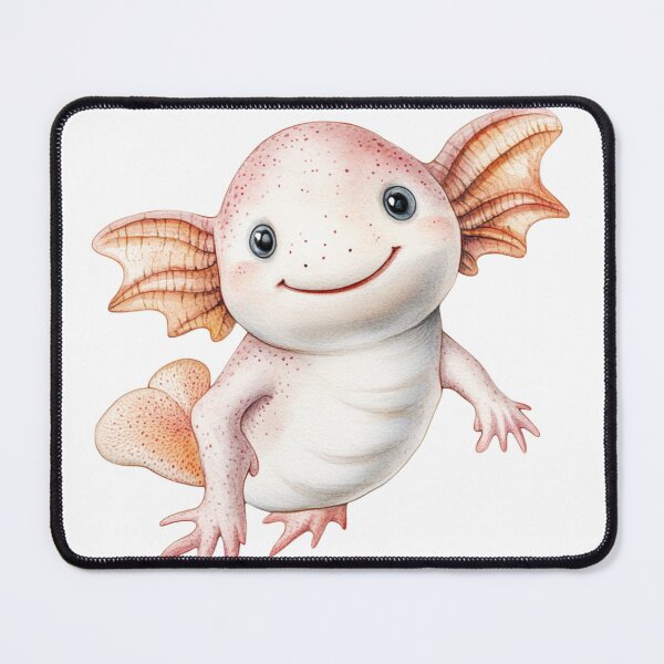 Item preview, Cute Watercolor Pink Axolotl Swimming - Kawaii Animal Art designed and sold by VineVibe16Studio.