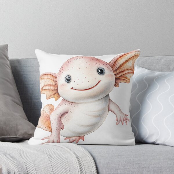 Item preview, Cute Watercolor Pink Axolotl Swimming - Kawaii Animal Art designed and sold by VineVibe16Studio.