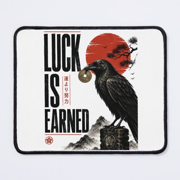 Item preview, Luck Is Earned Raven Coin Japanese Inspired Graphic Design designed and sold by the-dovlat.