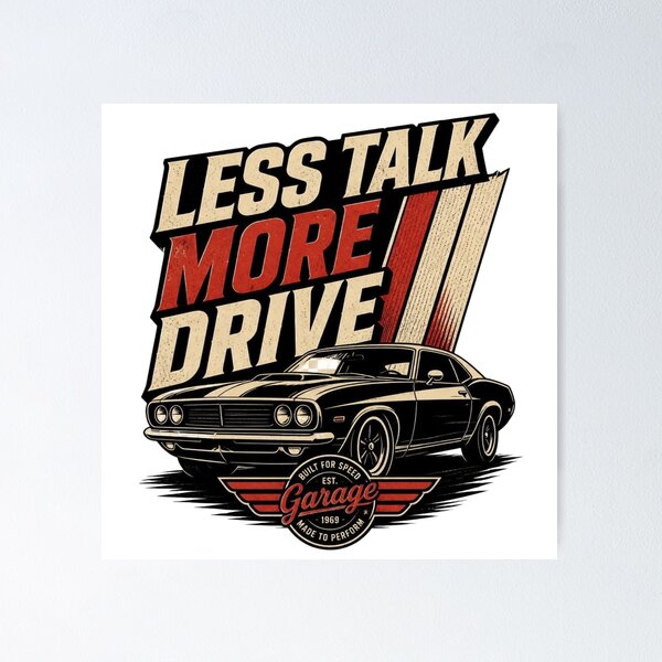Item preview, Less Talk More Drive Vintage Car Enthusiast T-Shirt designed and sold by kaream1308.