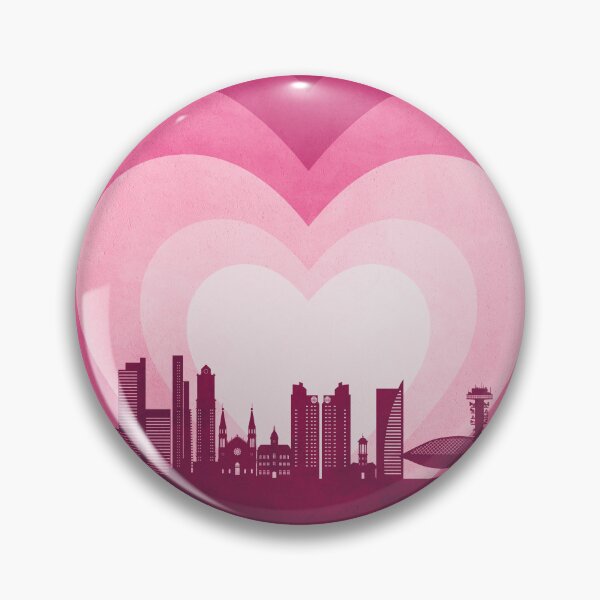 Item preview, Curitiba Skyline Brazil Hearts Pink designed and sold by ArtPrints.