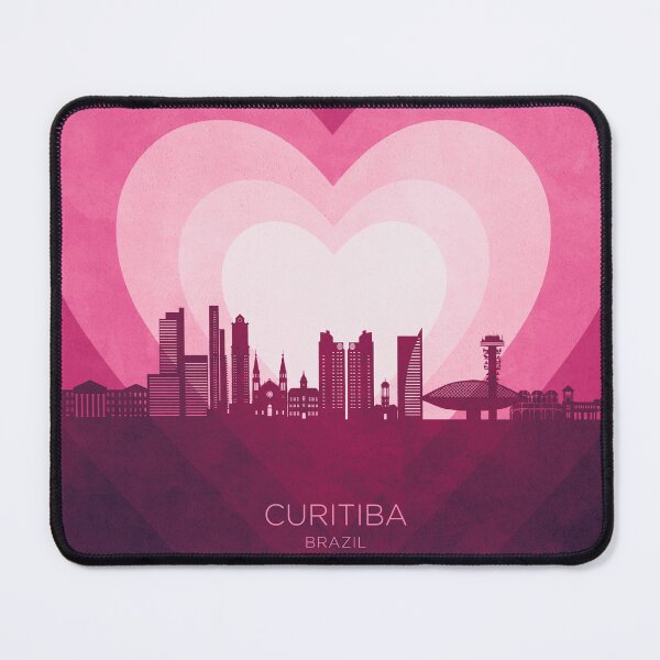 Item preview, Curitiba Skyline Brazil Hearts Pink designed and sold by ArtPrints.