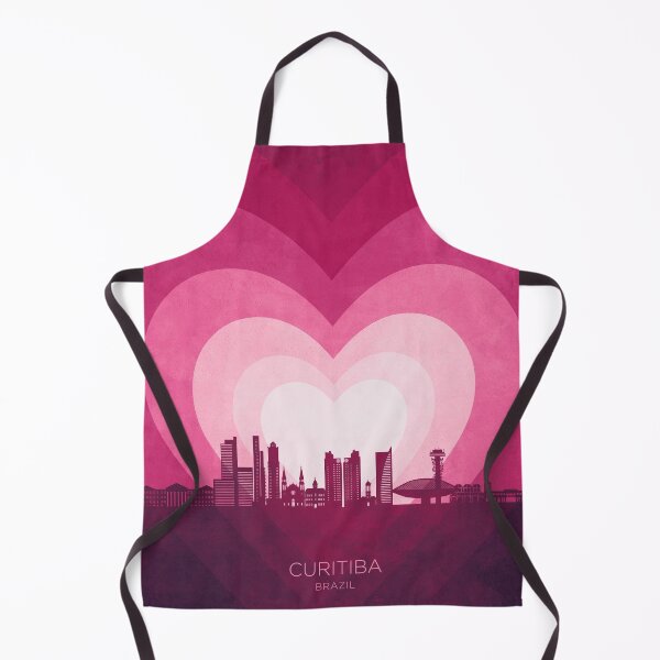 Item preview, Curitiba Skyline Brazil Hearts Pink designed and sold by ArtPrints.