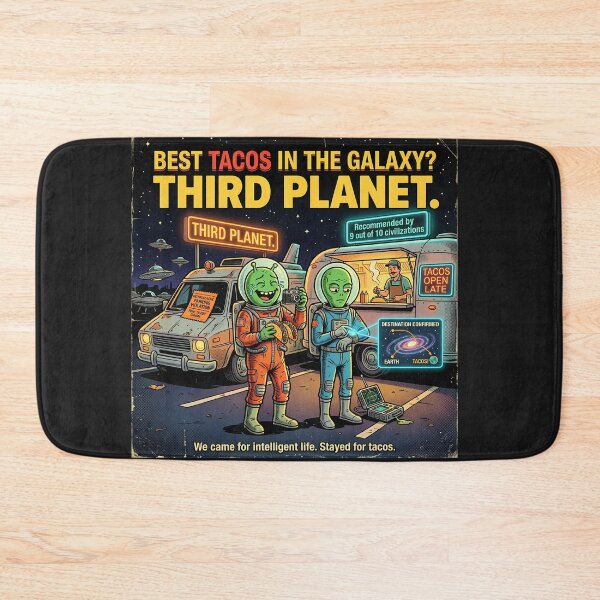 Item preview, Best Tacos in the Galaxy Third Planet Funny Alien Retro Sci Fi Humor designed and sold by FindYouByZ.