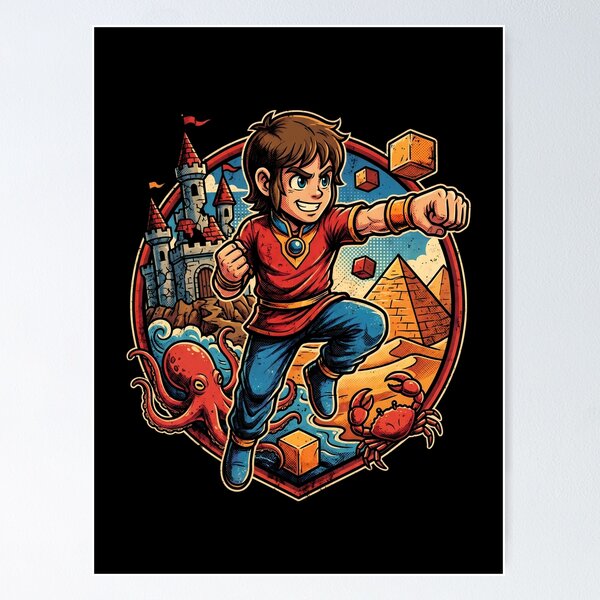 Item preview, Alex Kidd Alex Kidd Gaming Graphic Tee designed and sold by Senpaiwaves.
