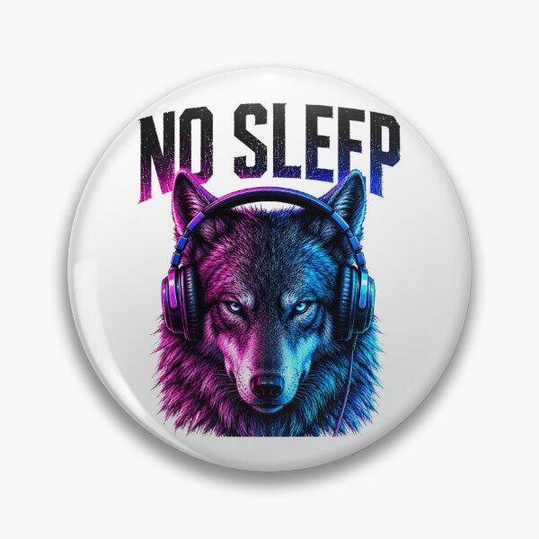 Item preview, No Sleep Wolf Headphones Neon Music designed and sold by the-dovlat.