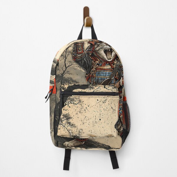 Item preview, Funny Samurai Cat Playing Guitar Rock Warrior Japanese Art designed and sold by Littermin.