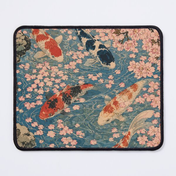 Item preview, Cherry Blossom Stream - Vintage Japanese Koi Fish Ukiyo-e Woodblock designed and sold by bapupa.