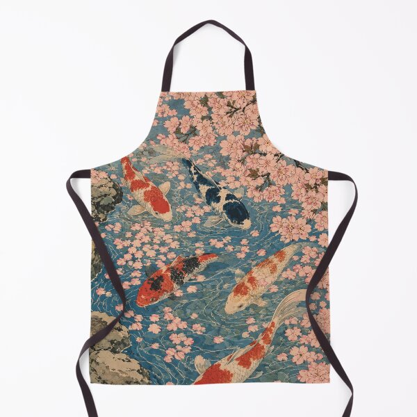 Item preview, Cherry Blossom Stream - Vintage Japanese Koi Fish Ukiyo-e Woodblock designed and sold by bapupa.