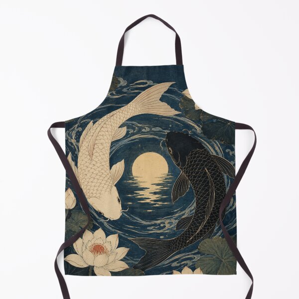 Item preview, Moonlit Lotus Swim - Vintage Japanese Koi Fish Ukiyo-e Woodblock designed and sold by bapupa.