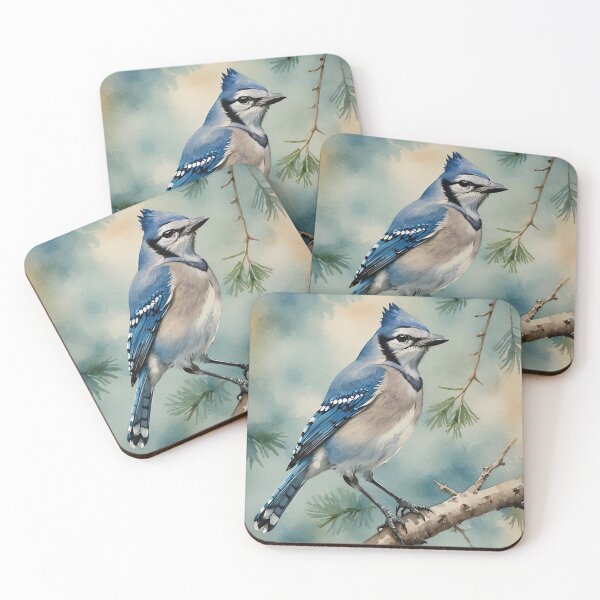 Item preview, Blue Jay Watercolor Wildlife Bird Art designed and sold by MaverlyShop.